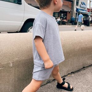 COUS COUS Tencel Heather Grey Jersey Shorts    